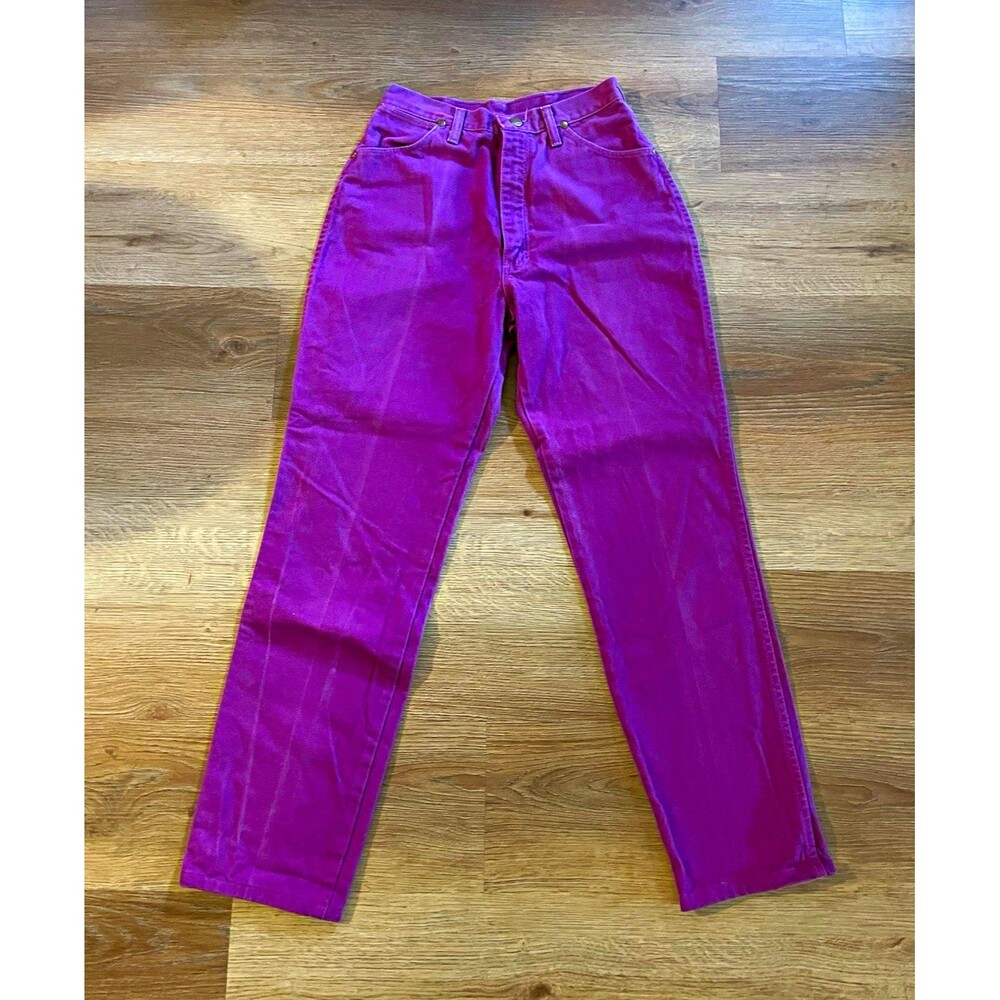 80s Wrangler Cowboy Cut Slim Fit Jeans Womens Purple/Plum Made in USA Cotton